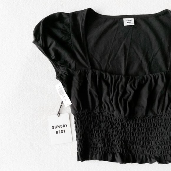 Sunday Best NWT Smocked Crop top - Picture 2 of 6